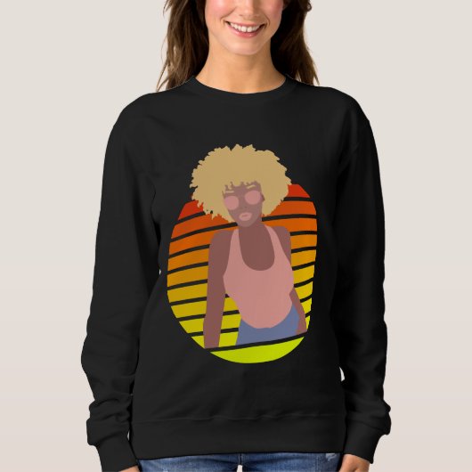RTRO AFRO QUEEN - AFRO AMERIKANISCHE QUEEN SWEATSHIRT (Vorderseite)