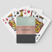 RTRO ROSE GOLD BLUSH COPPER GRÜNE BLACK STREIFEN SPIELKARTEN (Rückseite)