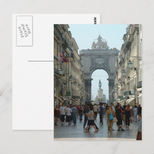 Rua Augusta - Lissabon Postkarte (Vorne/Hinten)