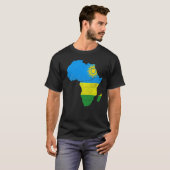 Ruanda Flag Afrika Kontinentale Silhouette Geschen T-Shirt (Vorne ganz)