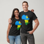 Ruanda Flag Afrika Kontinentale Silhouette Geschen T-Shirt (Unisex)