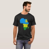 Ruanda Flag Afrika Kontinentale Silhouette Geschen T-Shirt (Vorne ganz)