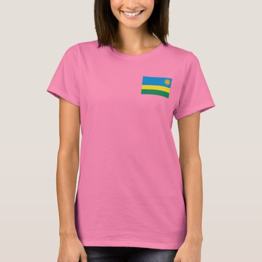 Ruanda Flag and Map dk T - Shirt (Vorderseite)