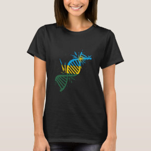 Ruanda Flag DNA Molecule Ruanda Pride Ruanda Roo T-Shirt