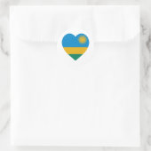 Ruanda Flag Heart Runder Aufkleber (Tasche)