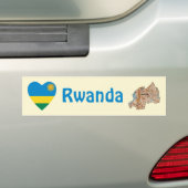 Ruanda Flag Herz + Karte Autoaufkleber (Auf Auto)