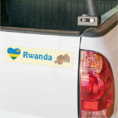 Ruanda Flag Herz + Karte Autoaufkleber (Auf Lkw)