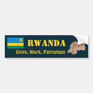 Ruanda Flag + Karte Autoaufkleber
