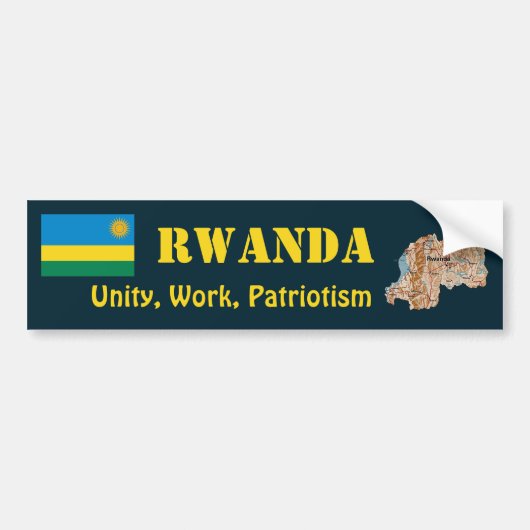 Ruanda Flag + Karte Autoaufkleber (Vorne)
