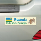 Ruanda Flag + Karte Autoaufkleber (Auf Auto)