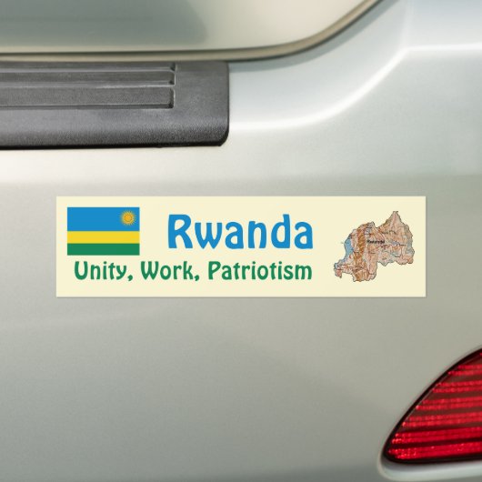Ruanda Flag + Karte Autoaufkleber (Auf Auto)