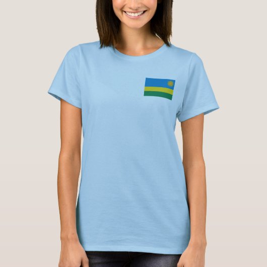 Ruanda Flag + Karte T - Shirt (Vorderseite)