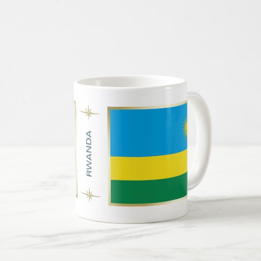 Ruanda Flag + Karte Tasse (VorderseiteRechts)