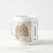 Ruanda Flag + Karte Tasse (Vorderseite Links)