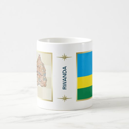 Ruanda Flag + Karte Tasse (Mittel)