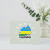 Ruanda Flag Map 2.0 Postkarte (Stehend Vorderseite)