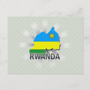 Ruanda Flag Map 2.0 Postkarte