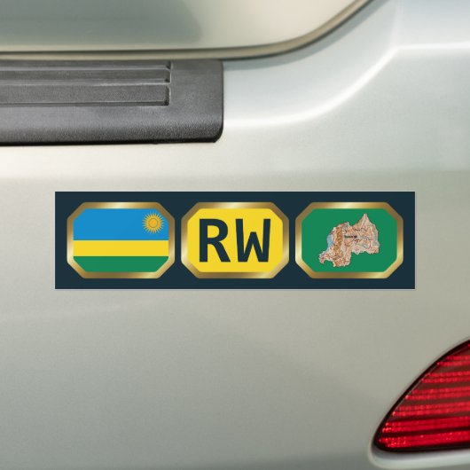 Ruanda Flag Map Code Autoaufkleber (Auf Auto)