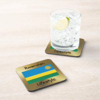 Ruanda Flag+Text Untersetzer