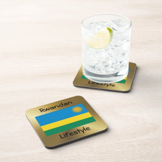 Ruanda Flag+Text Untersetzer (Rechte Seite)