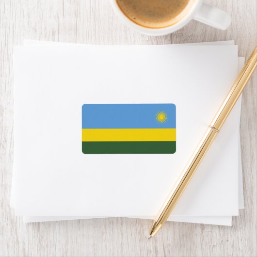 Ruanda-Flagge Adressaufkleber (Insitu)