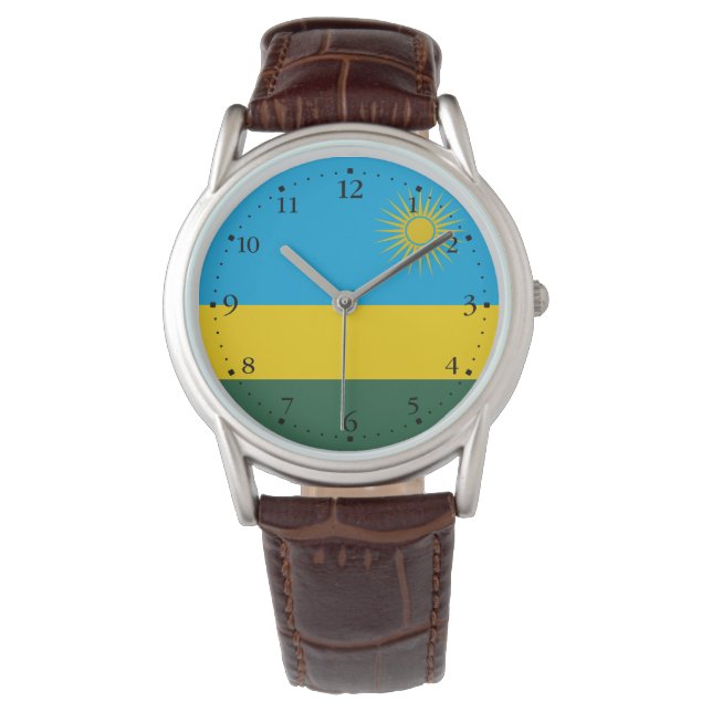 Ruanda-Flagge Armbanduhr (Vorderseite)