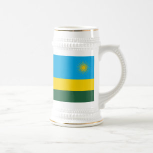 Ruanda-Flagge Bierglas