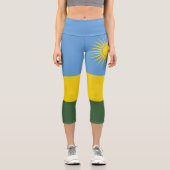 Ruanda-Flagge Capri Leggings (Vorderseite)