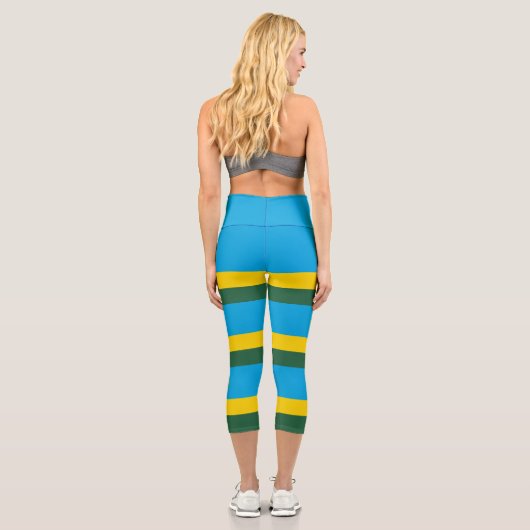 Ruanda-Flagge Capri Leggings (Rückseite)