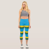 Ruanda-Flagge Capri Leggings (Vorderseite)