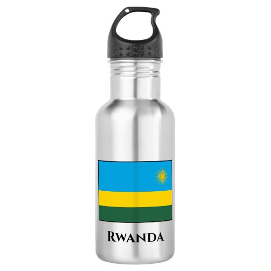 Ruanda-Flagge Edelstahlflasche (Vorderseite)