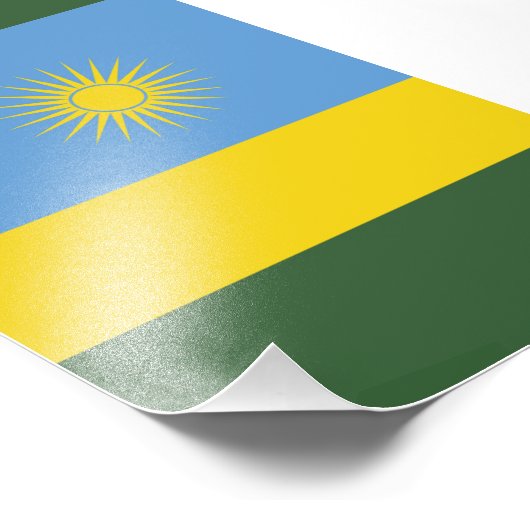 Ruanda-Flagge Fotodruck (Ecke)