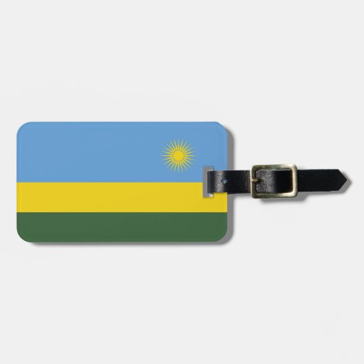 Ruanda-Flagge Gepäckanhänger (Vorderseite horizontal)