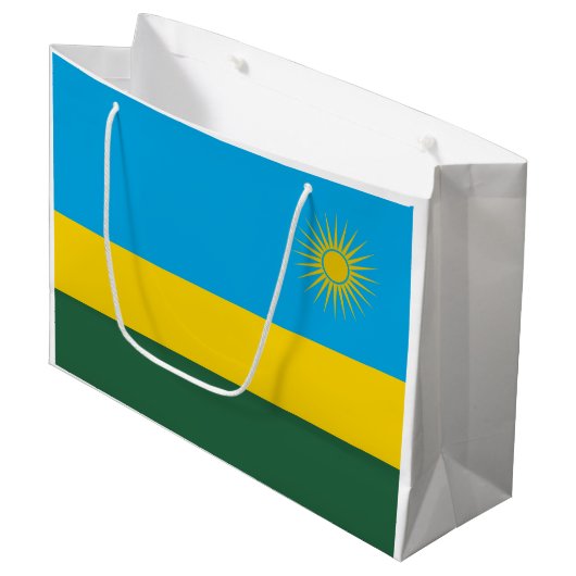 Ruanda-Flagge Große Geschenktüte (Vorderseite Schrägansicht)