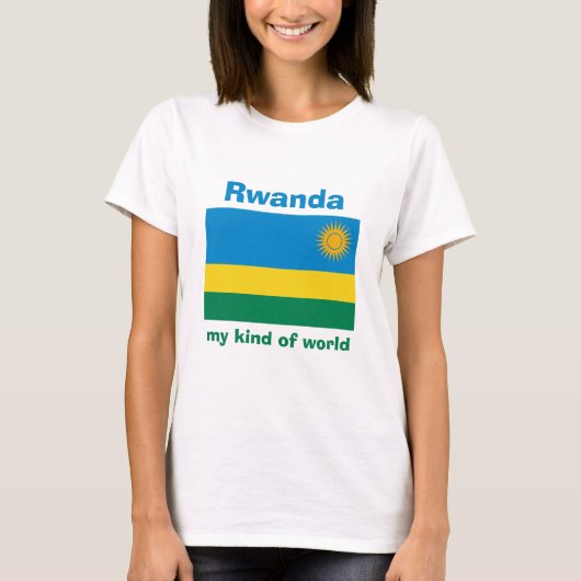 Ruanda-Flagge + Karte + Text-T - Shirt (Vorderseite)