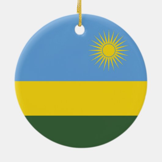 Ruanda-Flagge Keramik Ornament (Hinten)