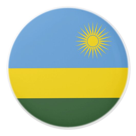 Ruanda-Flagge Keramikknauf (Vorderseite)