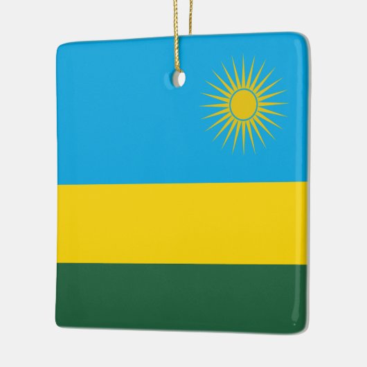 Ruanda-Flagge Keramikornament (Links)