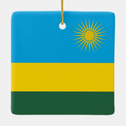 Ruanda-Flagge Keramikornament (Rückseite)