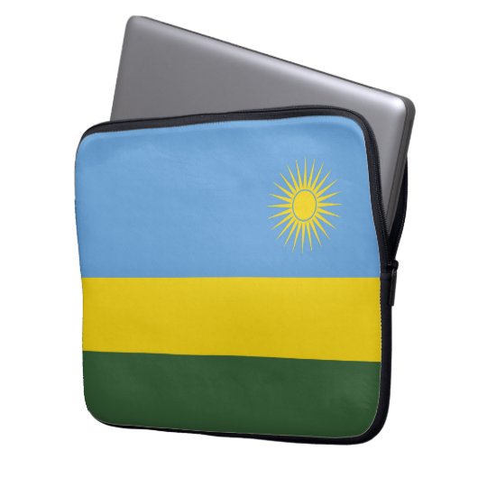 Ruanda-Flagge Laptopschutzhülle (Vorderseite Links)
