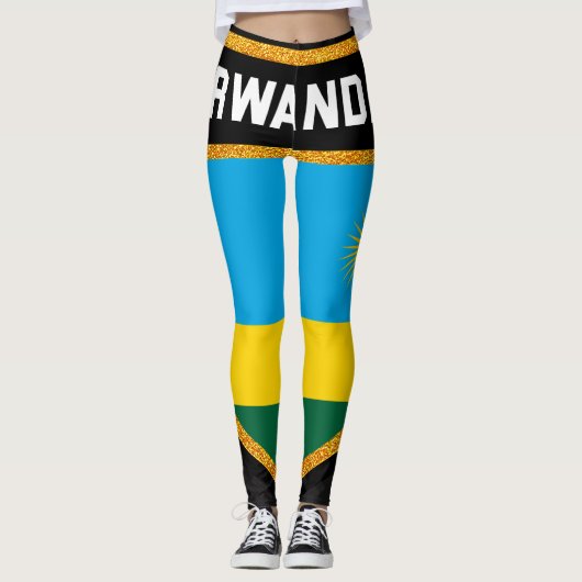 Ruanda-Flagge Leggings (Vorderseite)