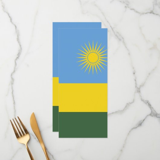 Ruanda-Flagge Menükarte (Vorderseite/Rückseite Beispiel)