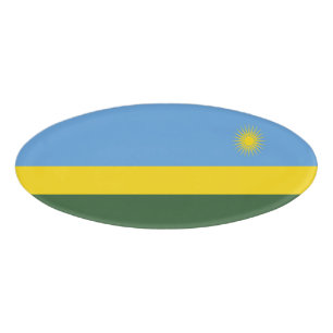 Ruanda-Flagge Namenschild