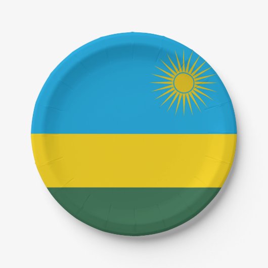 Ruanda-Flagge Pappteller (Vorderseite)