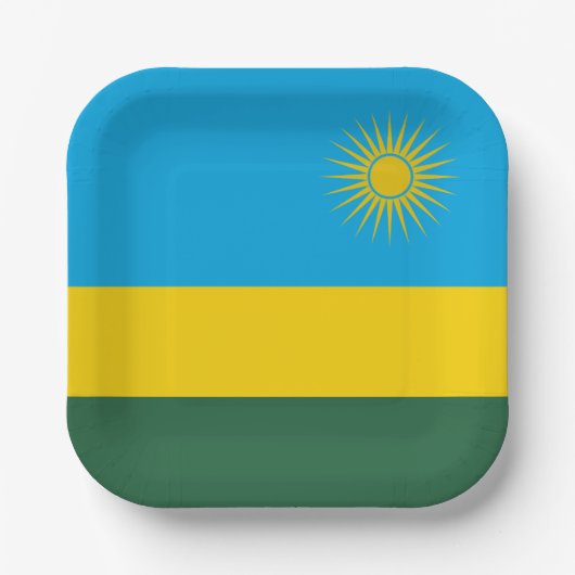 Ruanda-Flagge Pappteller (Vorderseite)