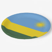 Ruanda-Flagge Pappteller (Schrägansicht)