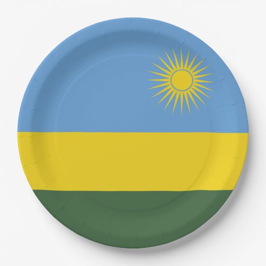 Ruanda-Flagge Pappteller (Vorderseite)