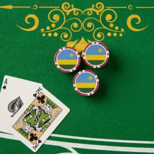 Ruanda-Flagge Pokerchips