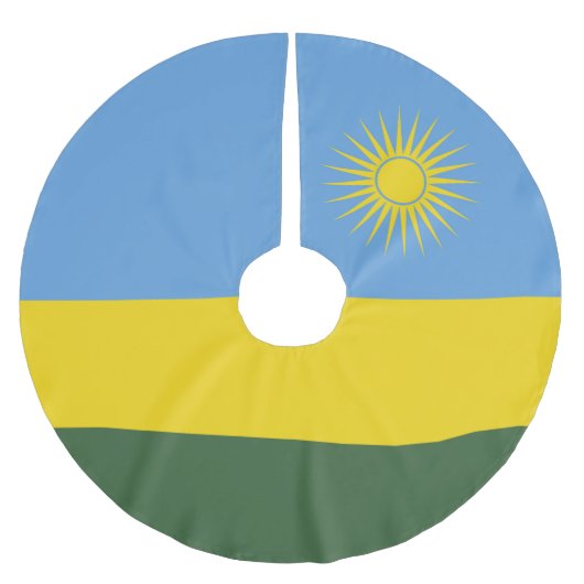 Ruanda-Flagge Polyester Weihnachtsbaumdecke (Vorderseite)