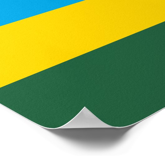 Ruanda-Flagge Poster (Ecke)